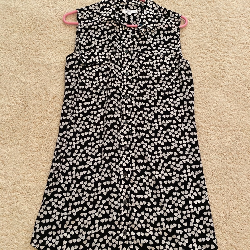Equipment Black Shirt dress with Hearts XS